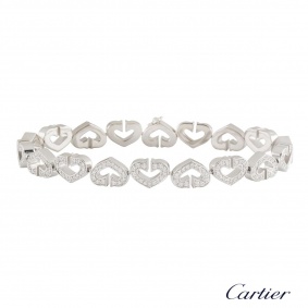 Cartier White Gold Diamond Hearts & Symbols Bracelet 1.81ct